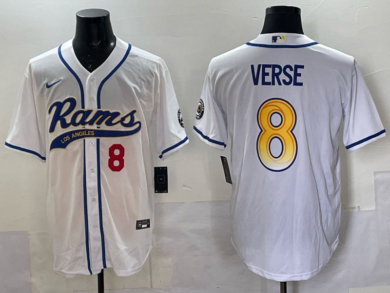 Men 2025 Los Angeles Rams #8 Verse white Joint Name Nike Limited NFL Jersey style 004